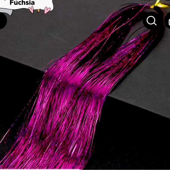 Hair Tinsile extensions 44’ inch Fuchsia - Picture 1 of 5